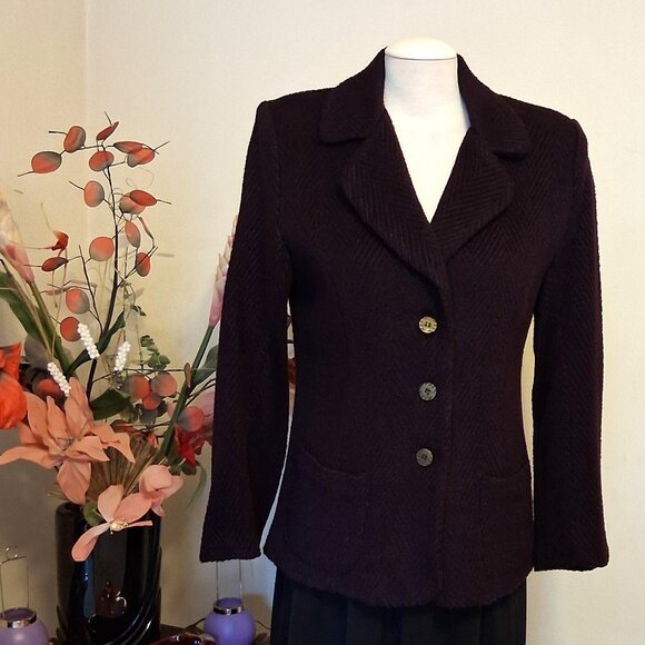 NWT Comfy Lined Purple Blazer Jacket Spring Fall Winter Jackets Tag Size M - Picture 2 of 13